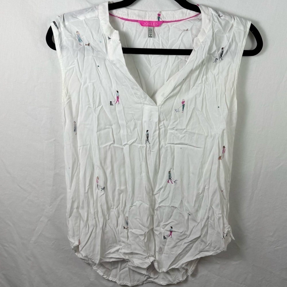 Joules White Sleeveless Blouse Womens Size 4